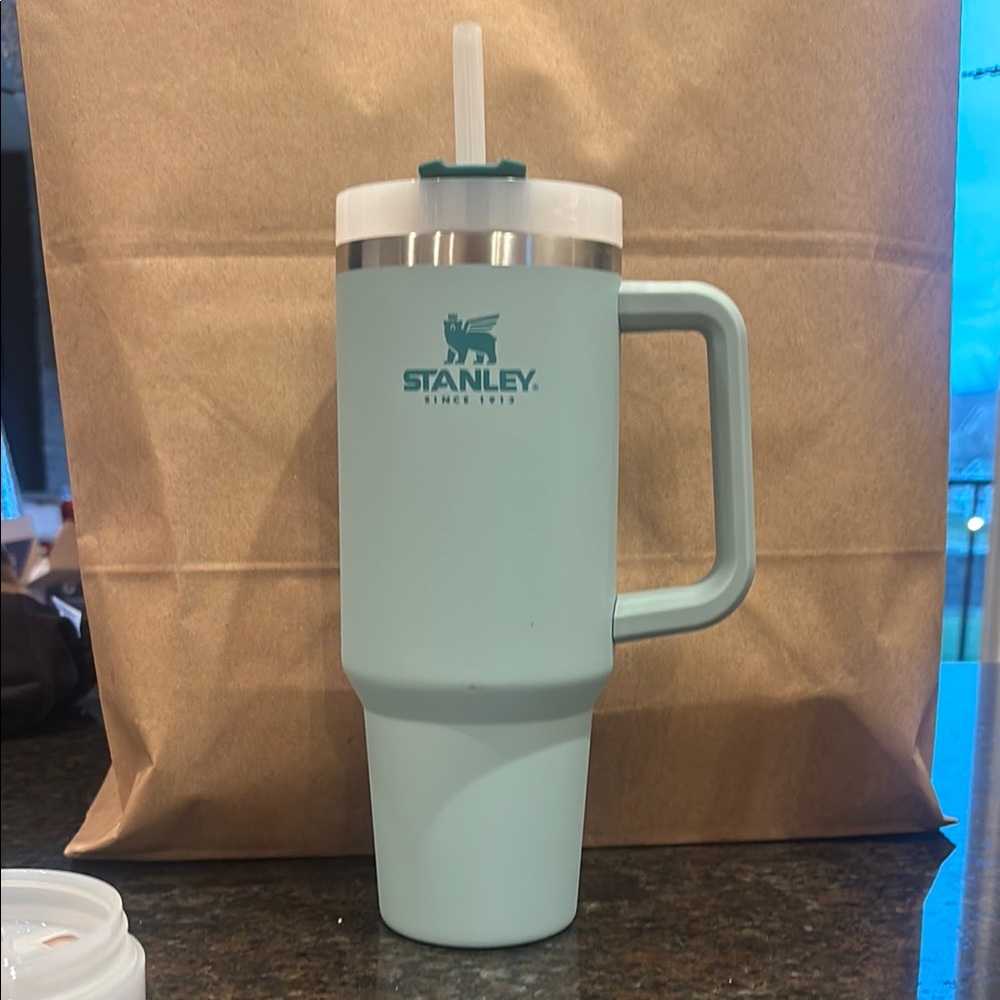 Stanley Blue Tumbler with Straw